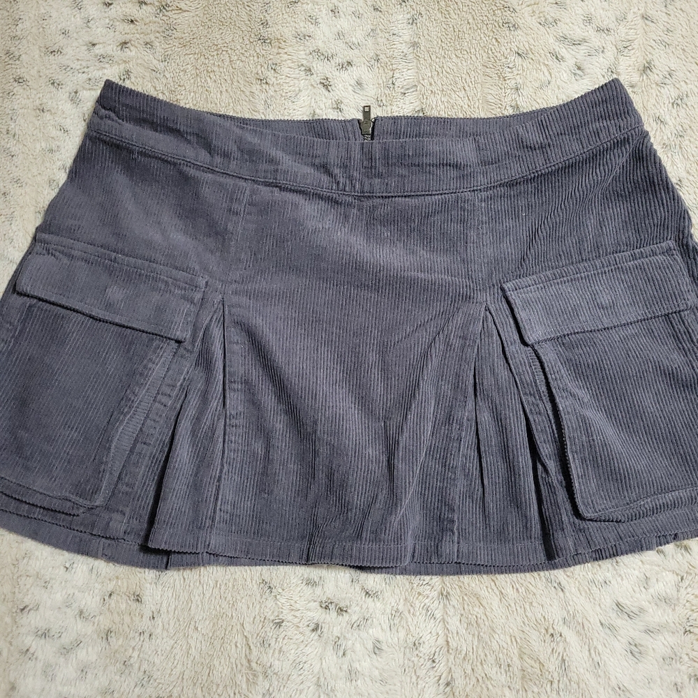 Women's Gray Corduroy Skirt